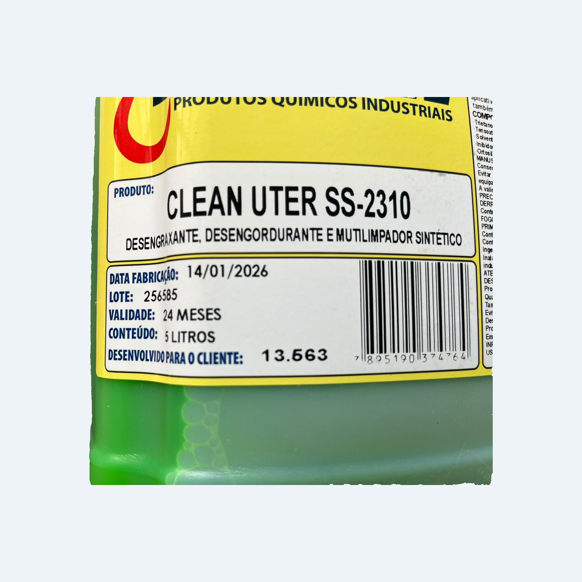 CLEAN UTER SS-2310 5 L — foto original do rótulo