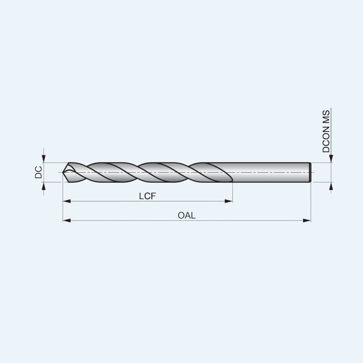 Broca Dormer A002 Ø5,0 mm HSS Ponta Revestida em Titânio DIN 338 118°