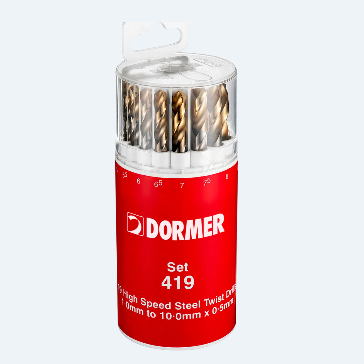 Jogo de Brocas Dormer A094419 HSS Titânio 19 Peças Ø1,0 a 10,0 mm