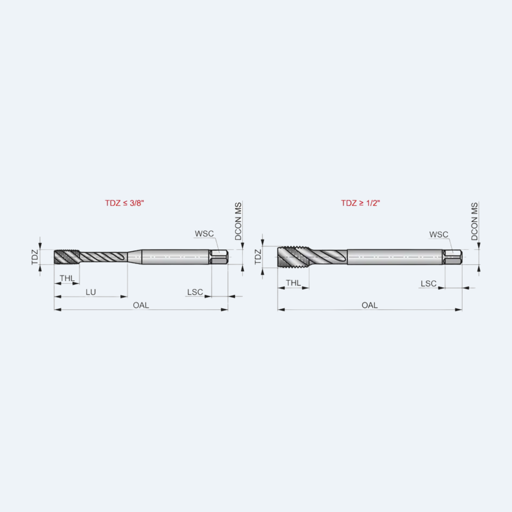 Macho Máquina Dormer E398 UNC 1/4"-20 HSS-E-PM TiCN Canal Helicoidal Furo Cego